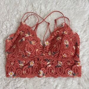 Victoria’s Secret Pink Floral Lace Bralette Size Medium